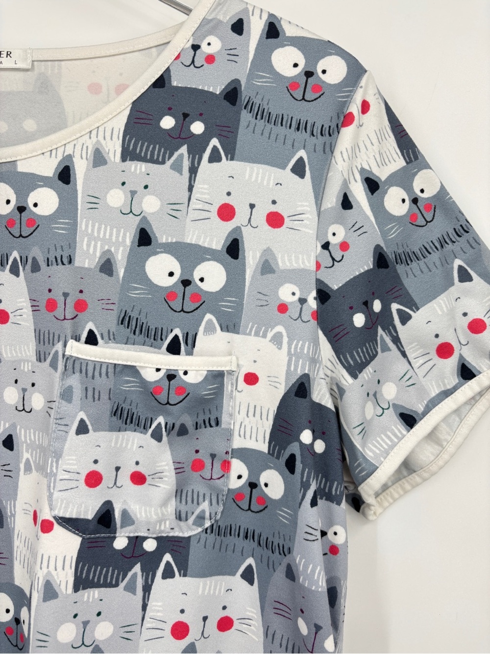 Ekouaer Cat Print Pajama Short Set - Picture 4 of 16